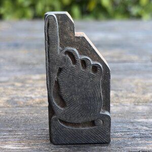 Antique Manicule Wood Letterpress Printing Block Finger Pointing Hand Vintage